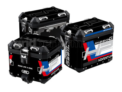 BMW R1200 R1250 GS Adventure Aluminium Panniers Top Box Decal Sticker Kit (0-1.HP)