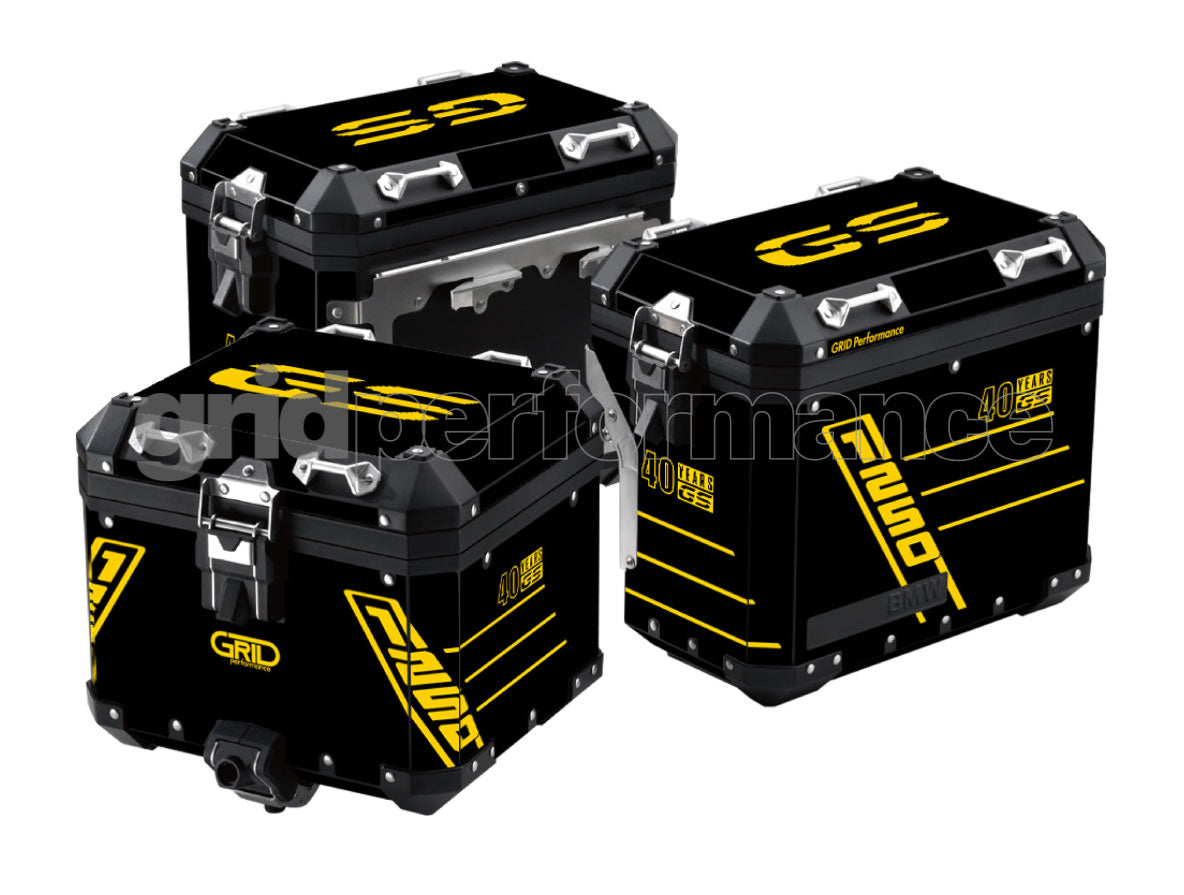 BMW R1200 R1250 GS Adventure Aluminium Panniers Top Box Decal Sticker Kit (4-0.40th)