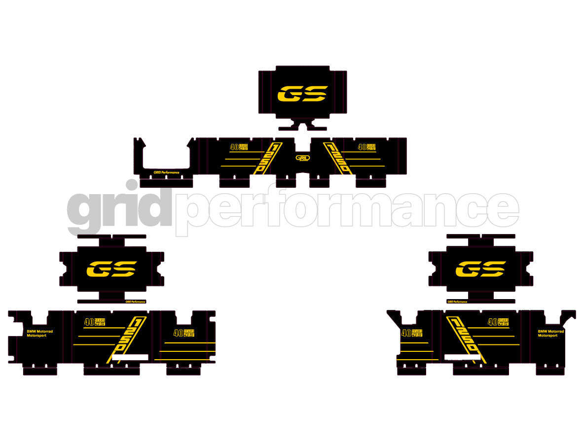 BMW R1200 R1250 GS Adventure Aluminium Panniers Top Box Decal Sticker Kit (4-0.40th)