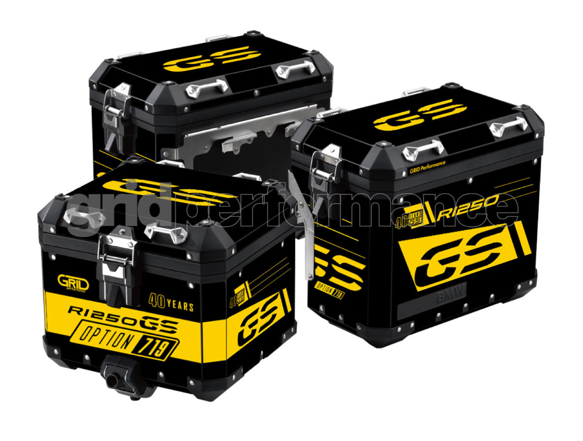 BMW R1200 R1250 GS Adventure Aluminium Panniers Top Box Decal Sticker Kit (4-2.40th)