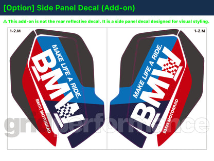 BMW R1300GS Vario Side Pannier Rear Reflective Decal (1-2.M)