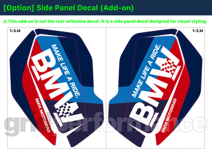 BMW R1300GS Vario Side Pannier Rear Reflective Decal (1-3.M)