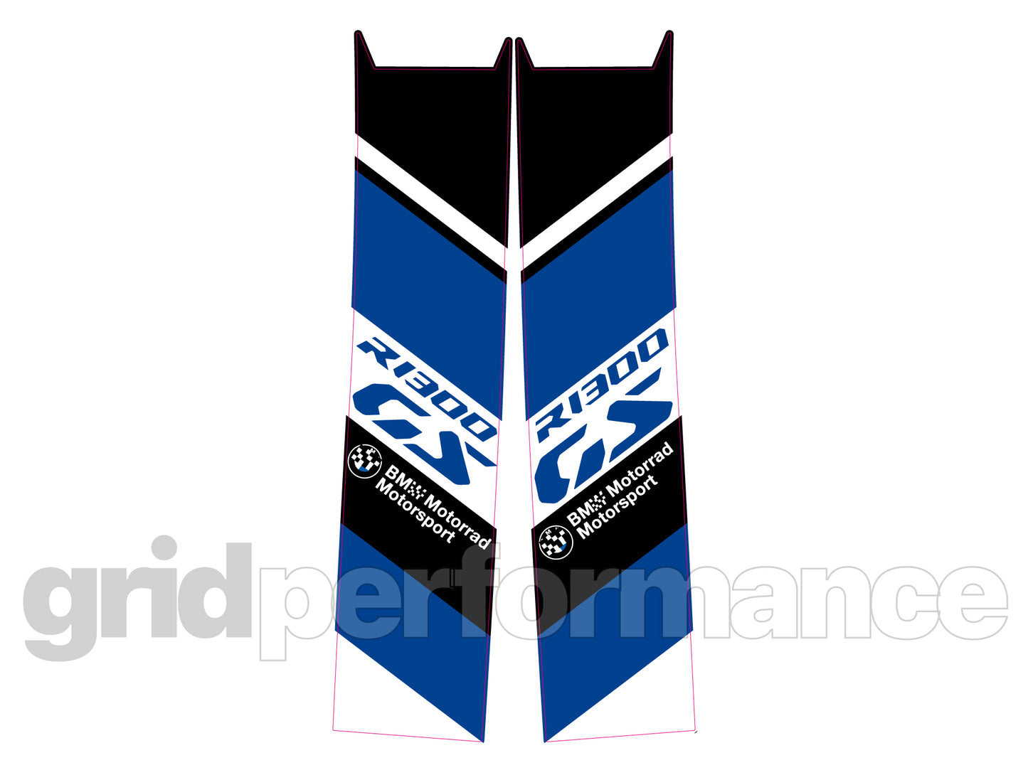 BMW R1300GS Vario Side Pannier Rear Reflective Decal (1002-1.Blue)