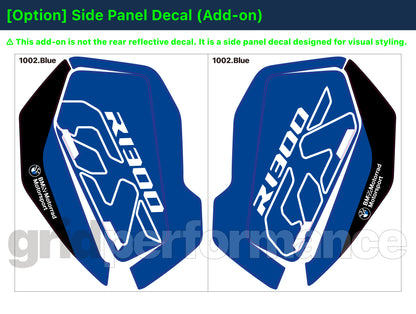 BMW R1300GS Vario Side Pannier Rear Reflective Decal (1002.Blue)