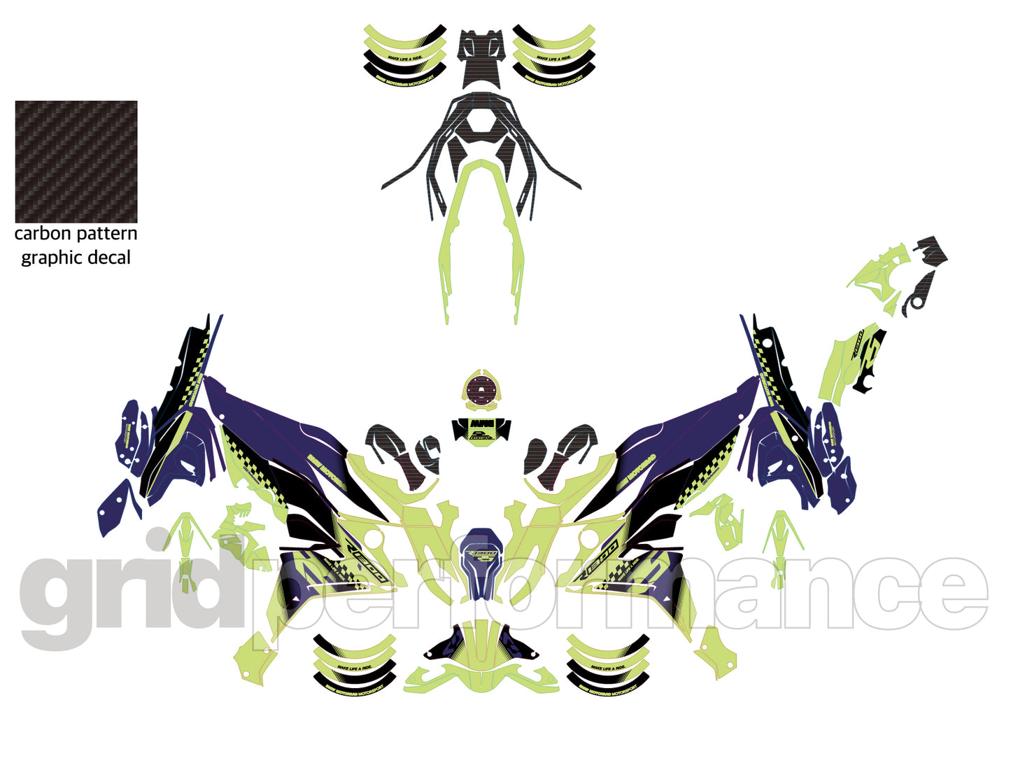 Motorcycle Fairing Decal Vinyl Sticker Kit – For BMW R1300 RS Type (2-6)