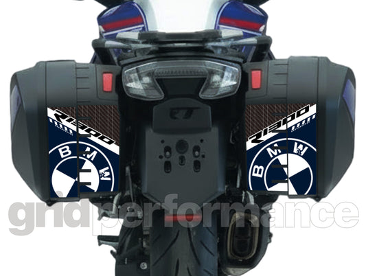 BMW R1300RT Pannier & Top Box Rear Reflective Decal Sticker (1-1.White Navy)