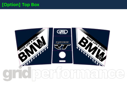 BMW R1300RT Pannier & Top Box Rear Reflective Decal Sticker (1-1.White Navy)