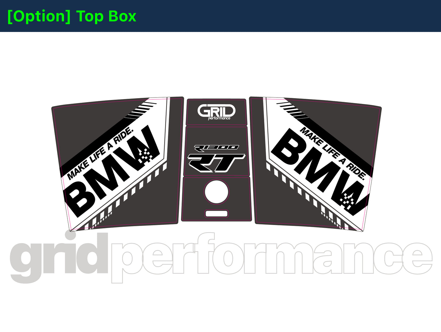 BMW R1300RT Pannier & Top Box Rear Reflective Decal Sticker (1-2.White Gray)