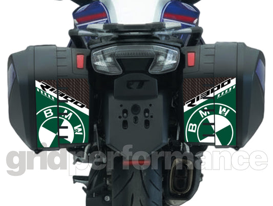 BMW R1300RT Pannier & Top Box Rear Reflective Decal Sticker (1-3.White Green)