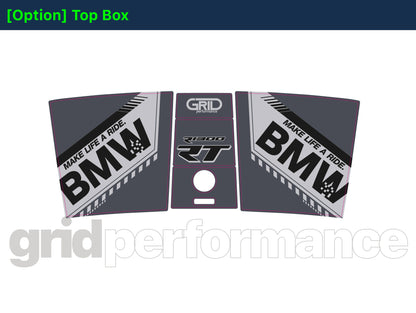 BMW R1300RT Pannier & Top Box Rear Reflective Decal Sticker (1-4.Gray)