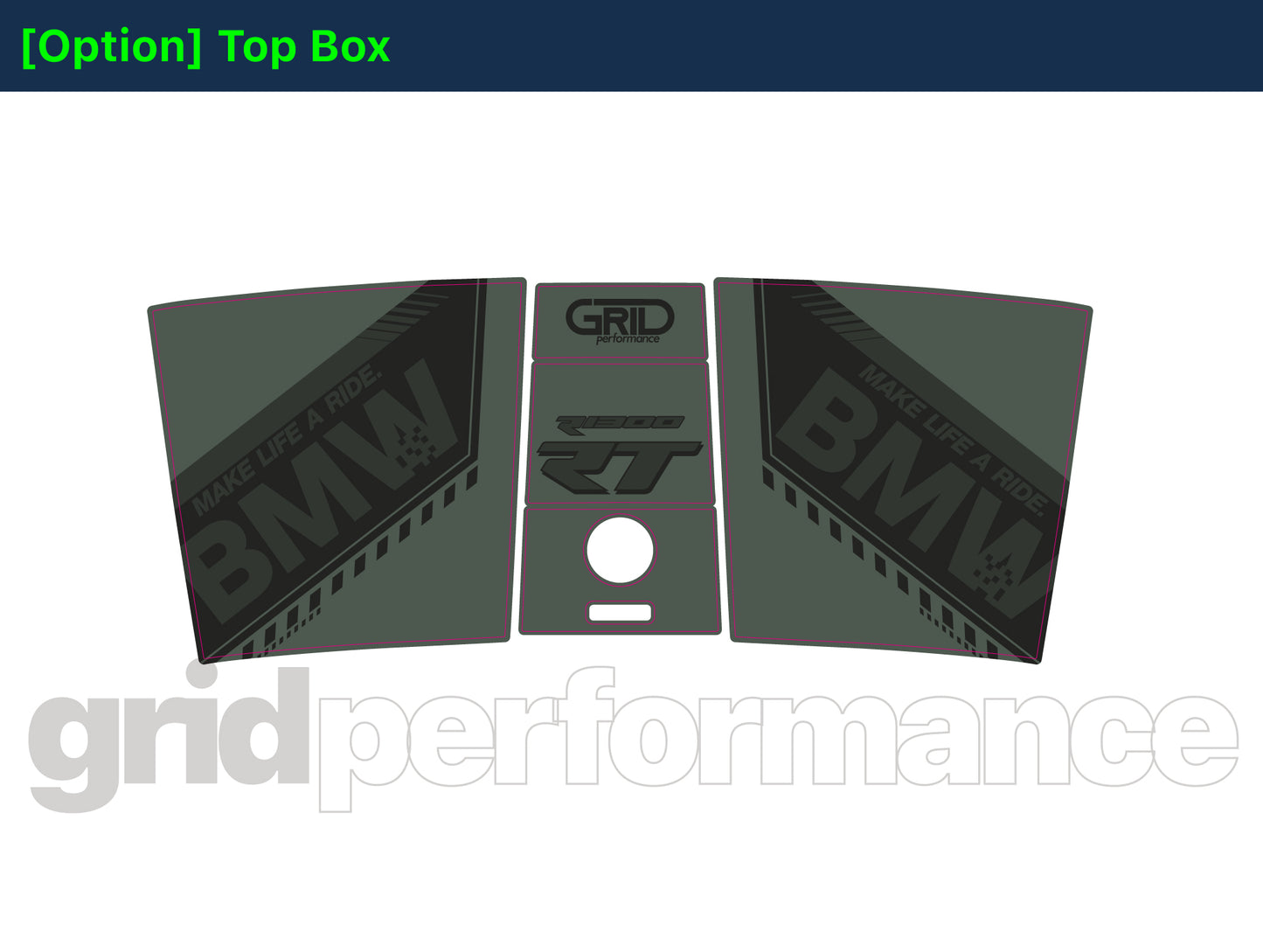 BMW R1300RT Pannier & Top Box Rear Reflective Decal Sticker (1-5.Green)