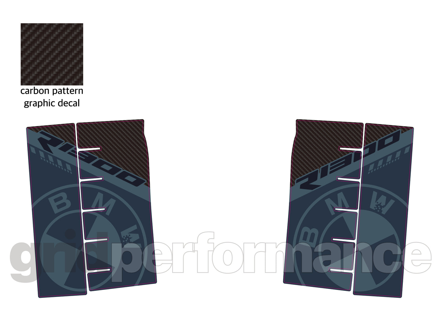 BMW R1300RT Pannier & Top Box Rear Reflective Decal Sticker (1-6.Blue)