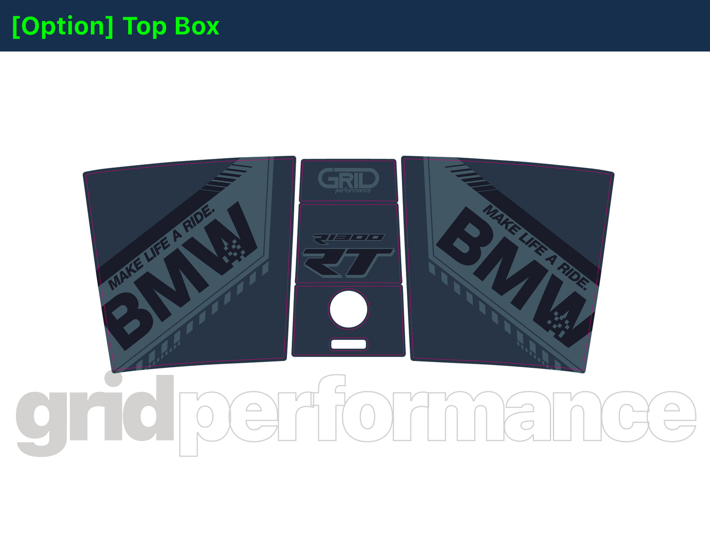 BMW R1300RT Pannier & Top Box Rear Reflective Decal Sticker (1-6.Blue)