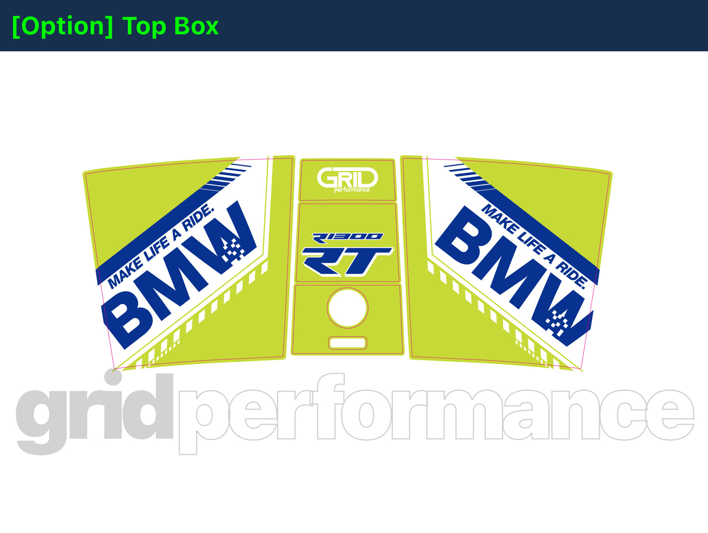 BMW R1300RT Pannier & Top Box Rear Reflective Decal Sticker (1-7.Blue Green)