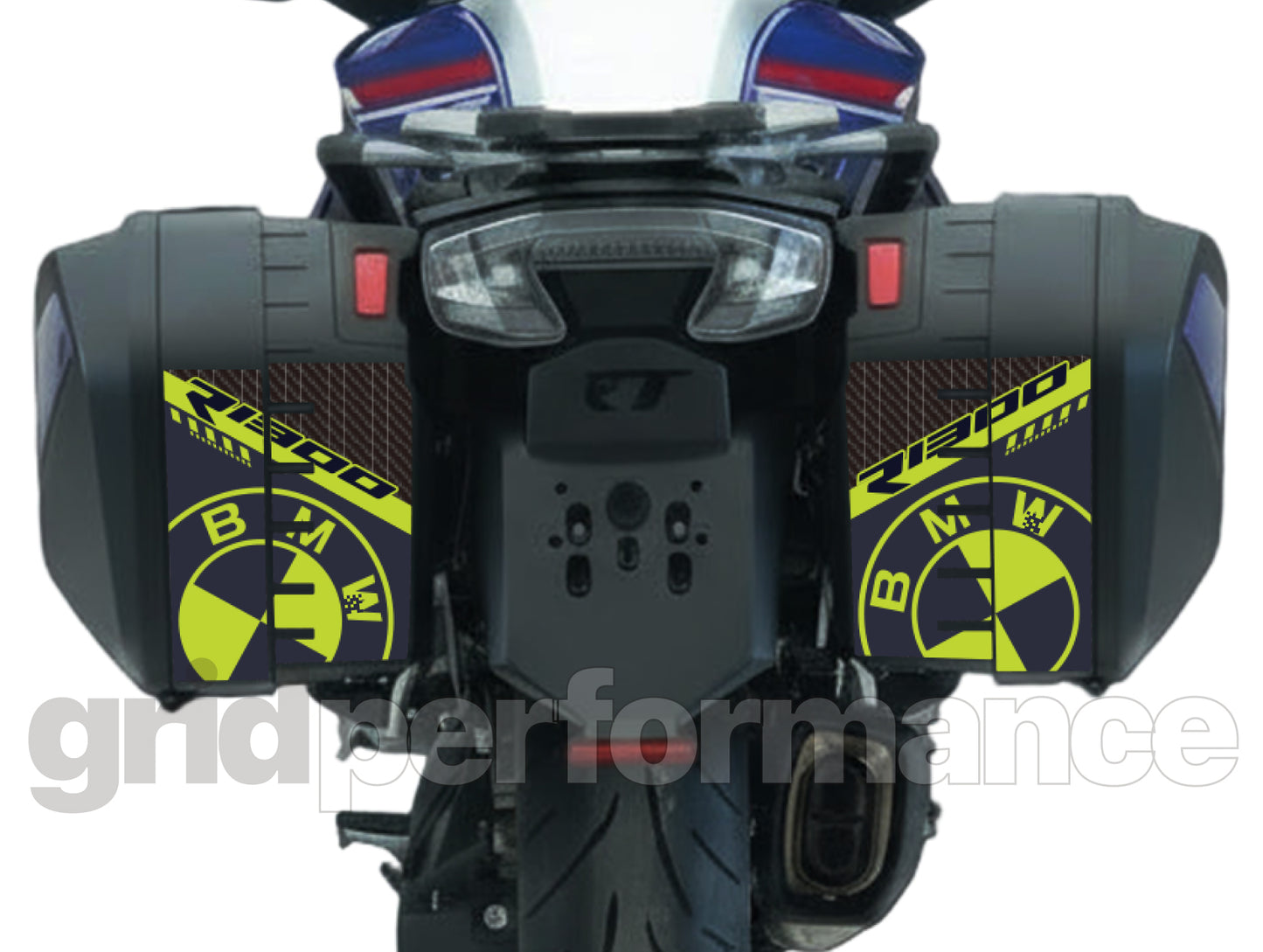 BMW R1300RT Pannier & Top Box Rear Reflective Decal Sticker (1-8.Gray Green)