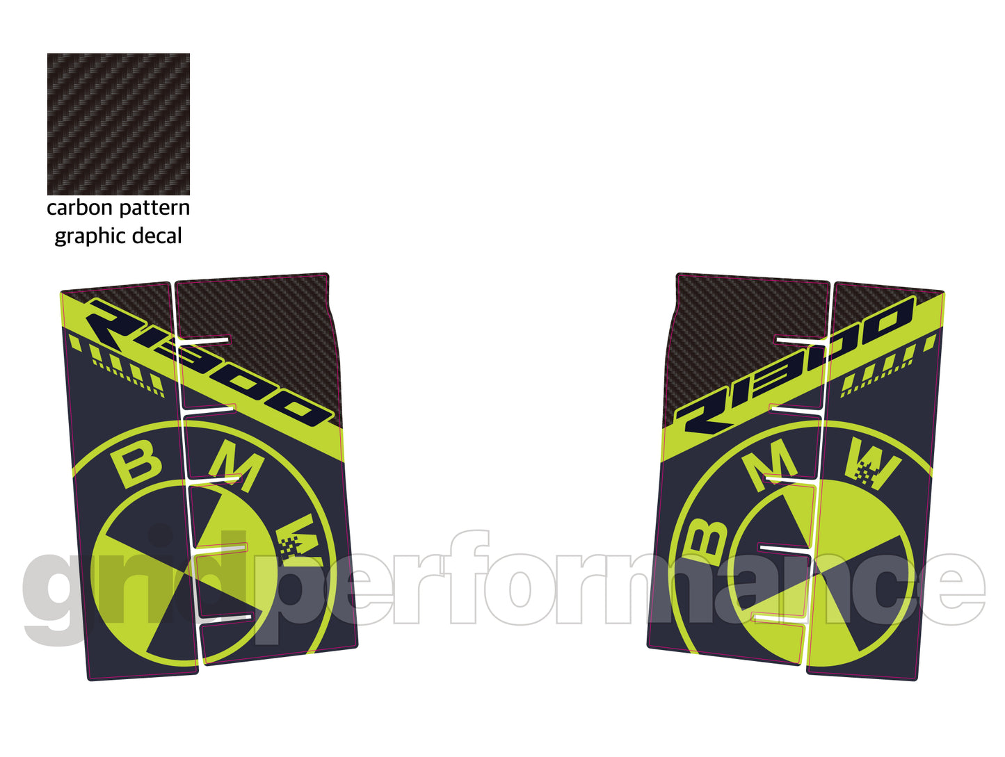 BMW R1300RT Pannier & Top Box Rear Reflective Decal Sticker (1-8.Gray Green)