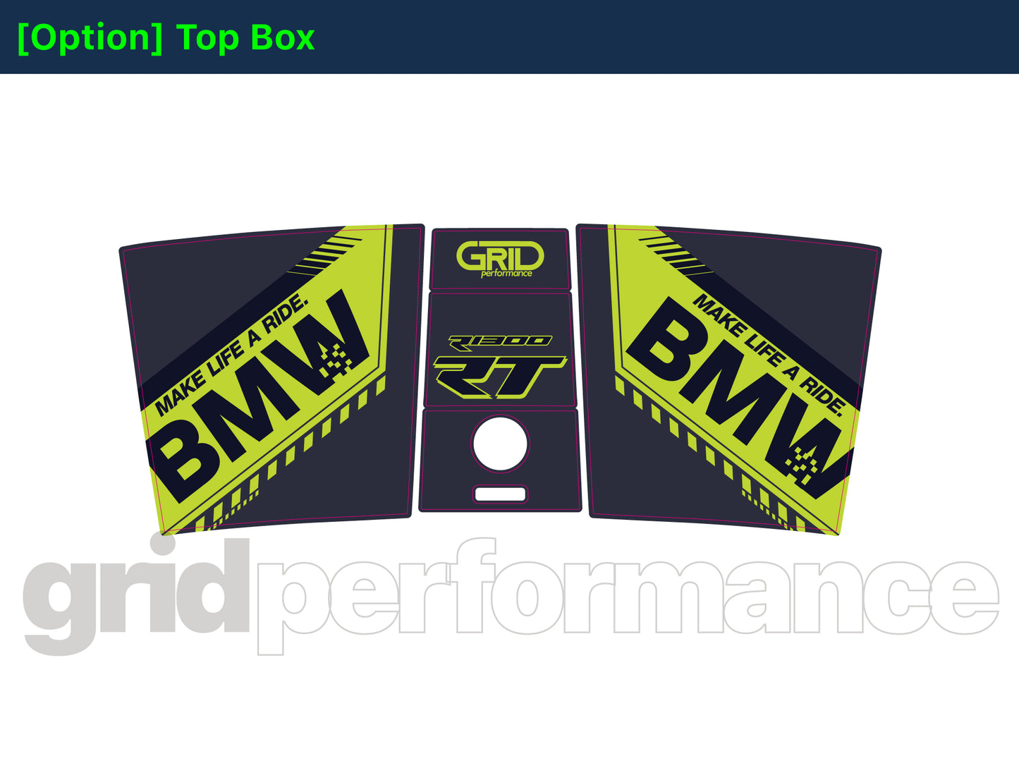 BMW R1300RT Pannier & Top Box Rear Reflective Decal Sticker (1-8.Gray Green)