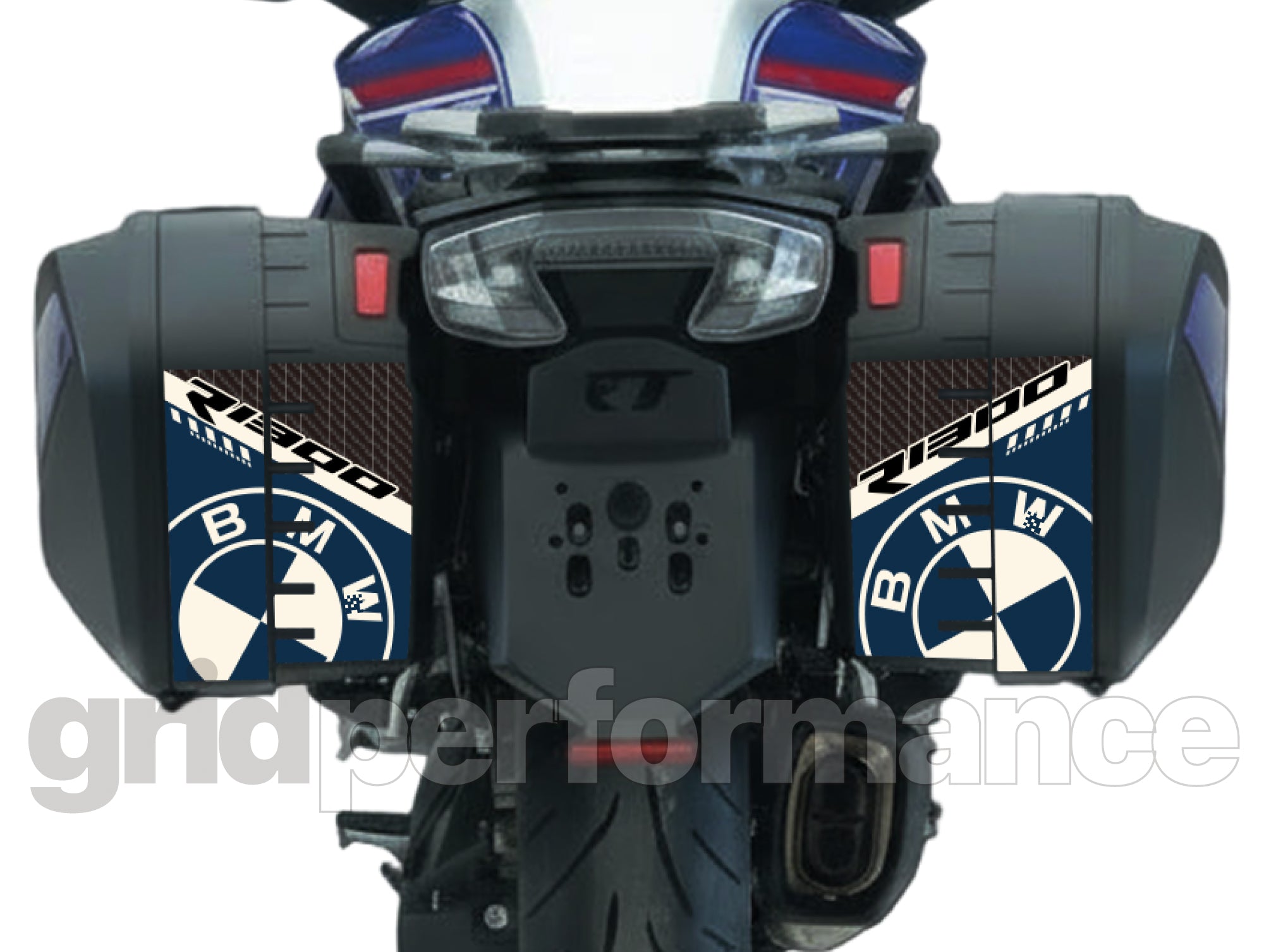 BMW R1300RT Pannier & Top Box Rear Reflective Decal Sticker (1-9.Black ...