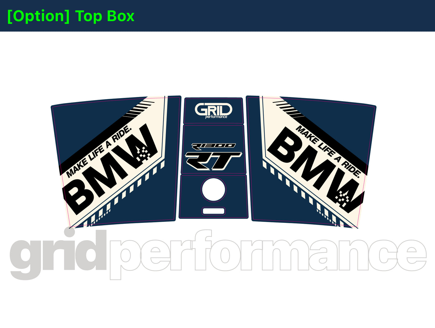 BMW R1300RT Pannier & Top Box Rear Reflective Decal Sticker (1-9.Black Blue Beige)