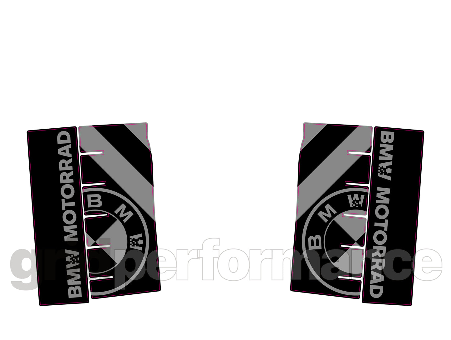 BMW R1300RT Pannier & Top Box Rear Reflective Decal Sticker (2-1.Triple Black)