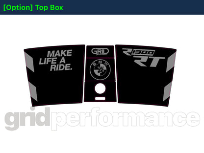 BMW R1300RT Pannier & Top Box Rear Reflective Decal Sticker (2-1.Triple Black)