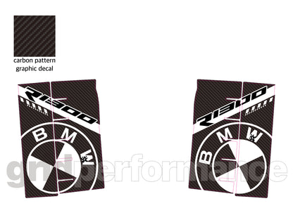 BMW R1300RT Pannier & Top Box Rear Reflective Decal Sticker (3-1.Carbon)