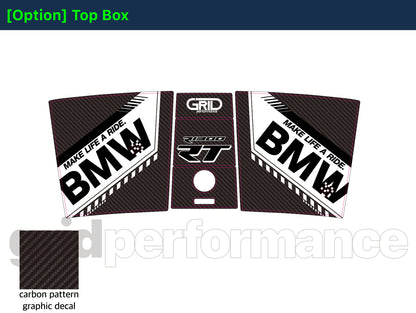 BMW R1300RT Pannier & Top Box Rear Reflective Decal Sticker (3-1.Carbon)