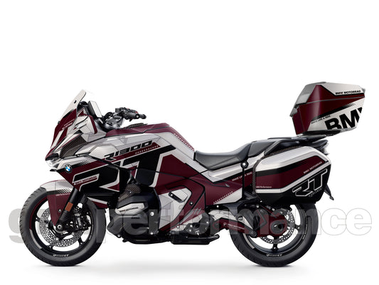 BMW R1300RT Custom Vinyl Graphic Decal Kit (1-10.Black Red Beige)