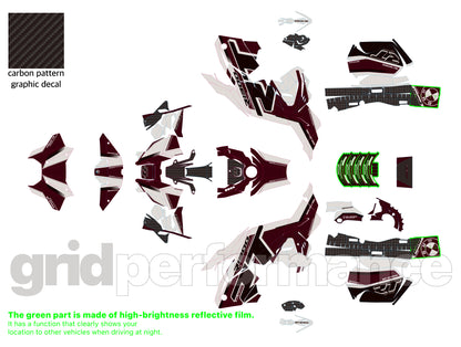BMW R1300RT Custom Vinyl Graphic Decal Kit (1-10.Black Red Beige)