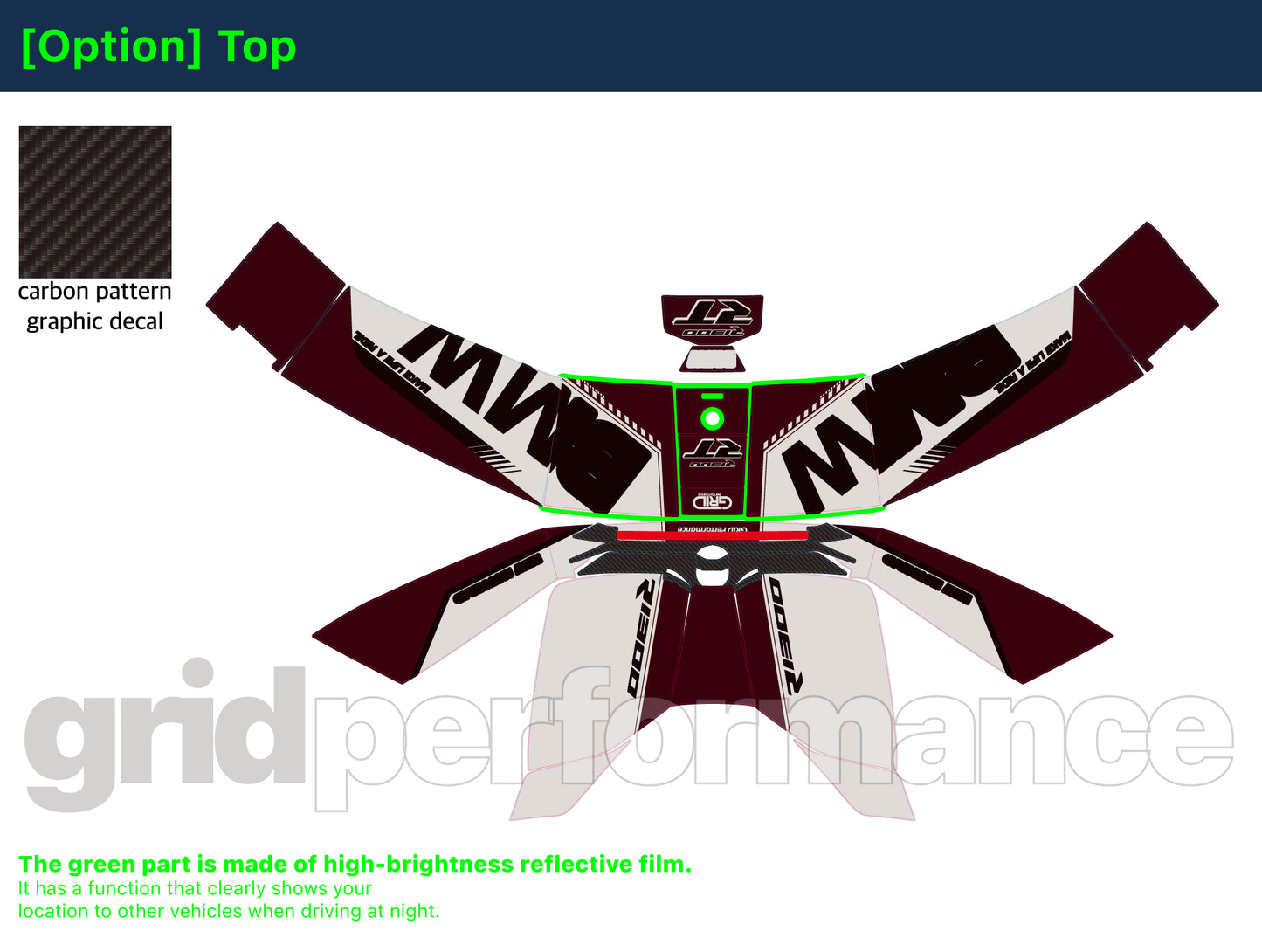 Motorcycle Fairing Decal Kit – For BMW R1300RT Touring Type (1-10.Black Red Beige)