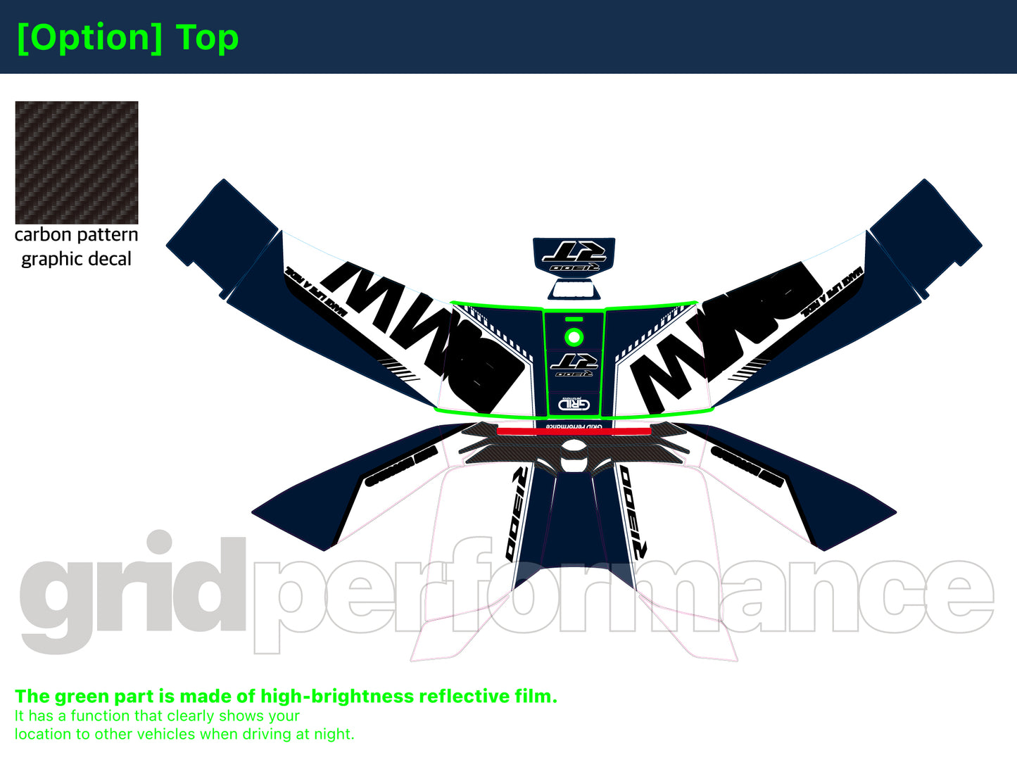 Motorcycle Fairing Decal Kit – For BMW BMW R1300RT Touring Type (1-1.White Navy)