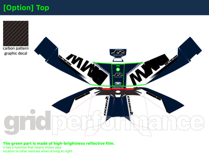 Motorcycle Fairing Decal Kit – For BMW BMW R1300RT Touring Type (1-1.White Navy)