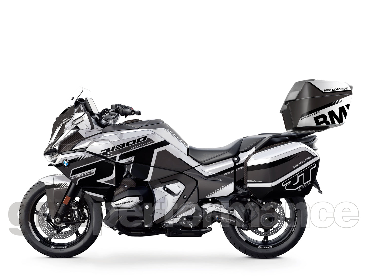 BMW R1300RT Custom Vinyl Graphic Decal Kit (1-2.White Gray)