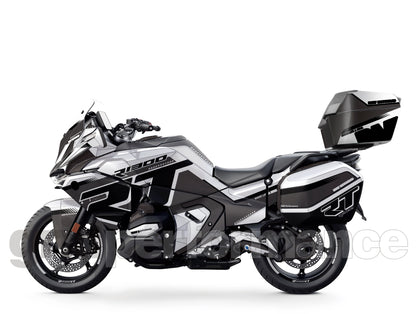 Motorcycle Fairing Decal Kit – For BMW R1300RT Touring Type (1-2.White Gray)