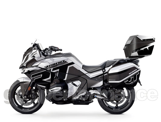 Motorcycle Fairing Decal Kit – For BMW R1300RT Touring Type (1-2.White Gray)