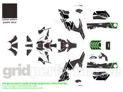 Motorcycle Fairing Decal Kit – For BMW R1300RT Touring Type (1-2.White Gray)