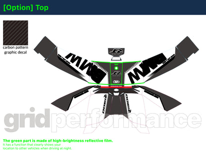 Motorcycle Fairing Decal Kit – For BMW R1300RT Touring Type (1-2.White Gray)