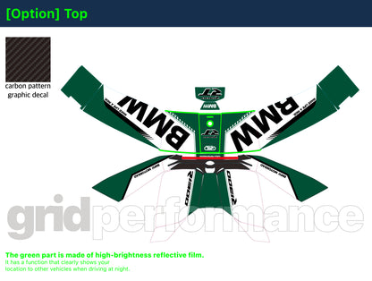 BMW R1300RT Custom Vinyl Graphic Decal Kit (1-3.White Green)