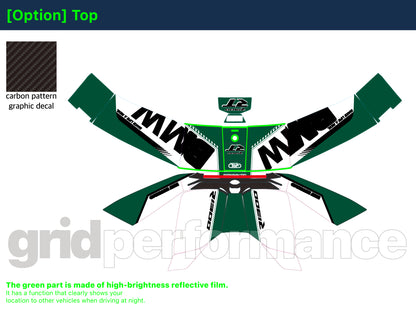 Motorcycle Fairing Decal Kit – For BMW R1300RT Touring Type (1-3.White Green)