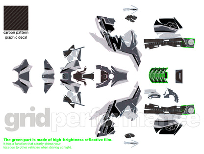 Motorcycle Fairing Decal Kit – For BMW R1300RT Touring Type (1-4.Gray)