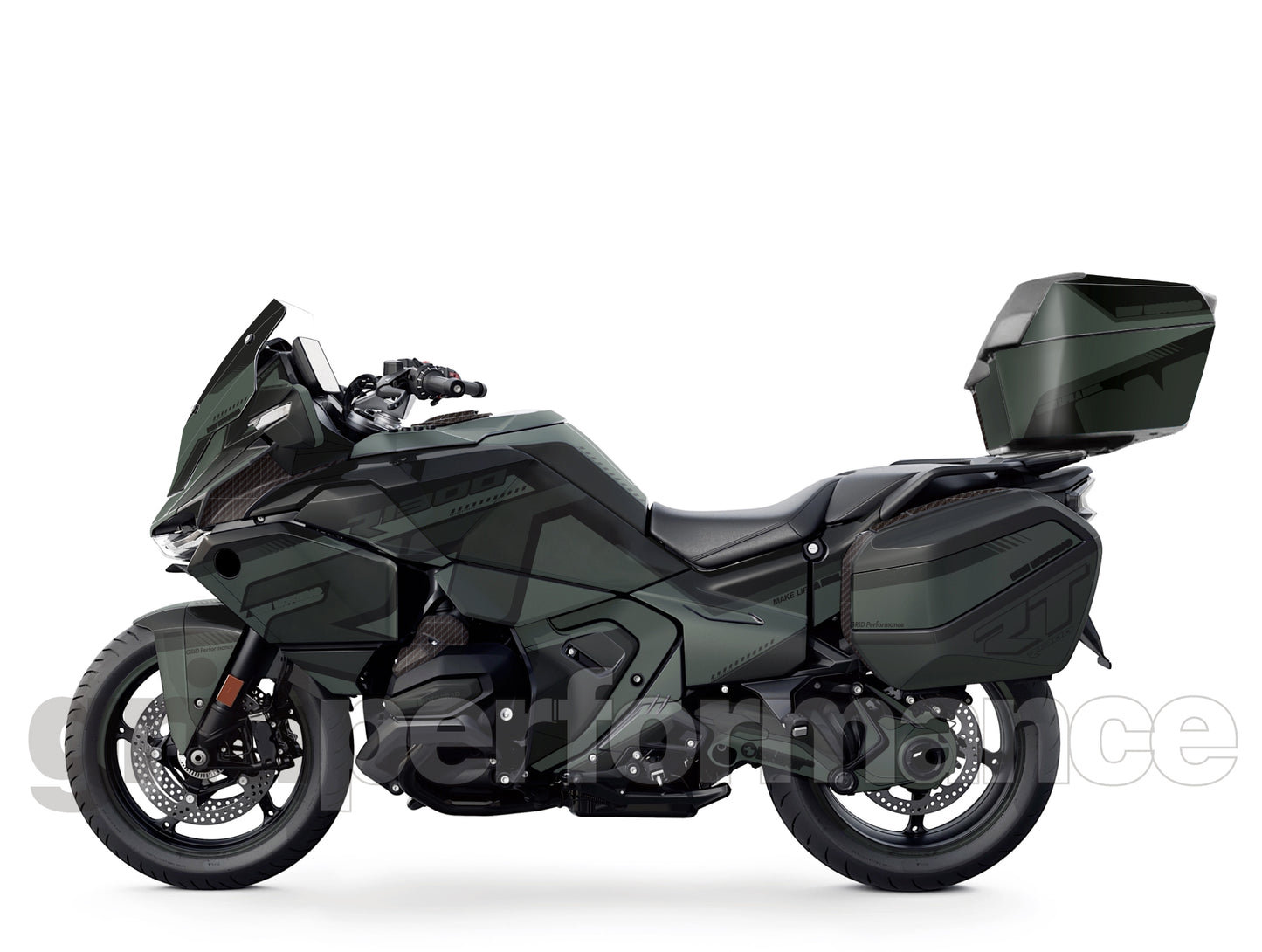 Motorcycle Fairing Decal Kit – For BMW R1300RT Touring Type (1-5.Green)