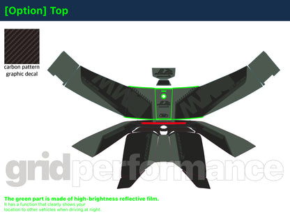 Motorcycle Fairing Decal Kit – For BMW R1300RT Touring Type (1-5.Green)