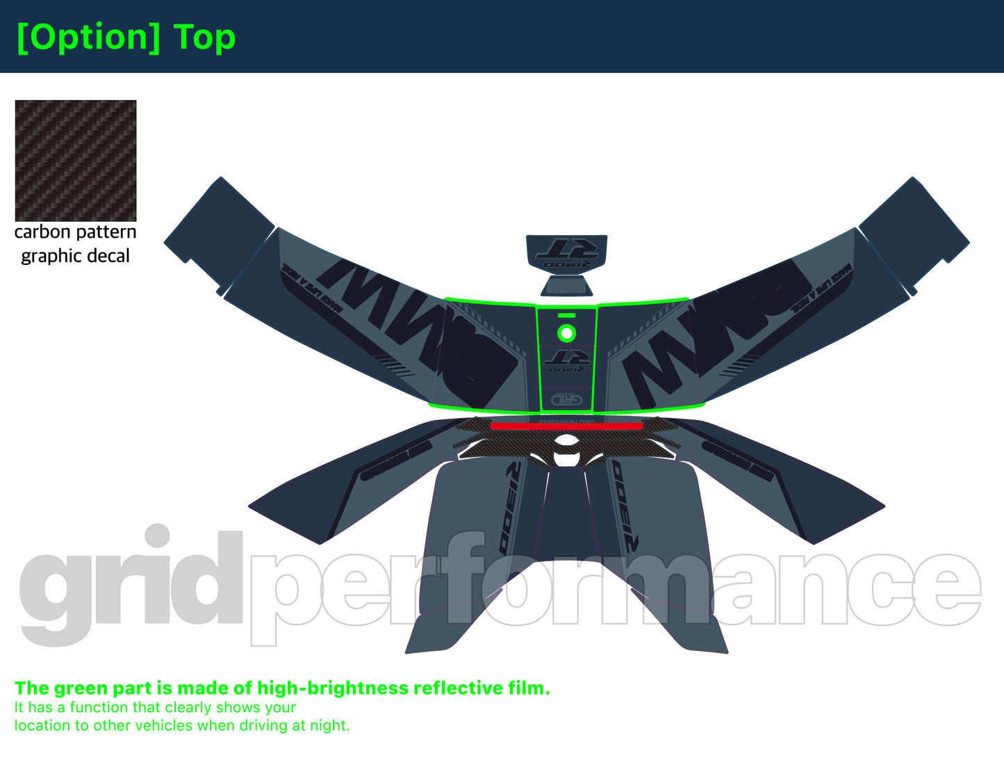 Motorcycle Fairing Decal Kit – For BMW R1300RT Touring Type (1-6.Blue)