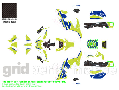 Motorcycle Fairing Decal Kit – For BMW R1300RT Touring Type (1-7.Blue Green)