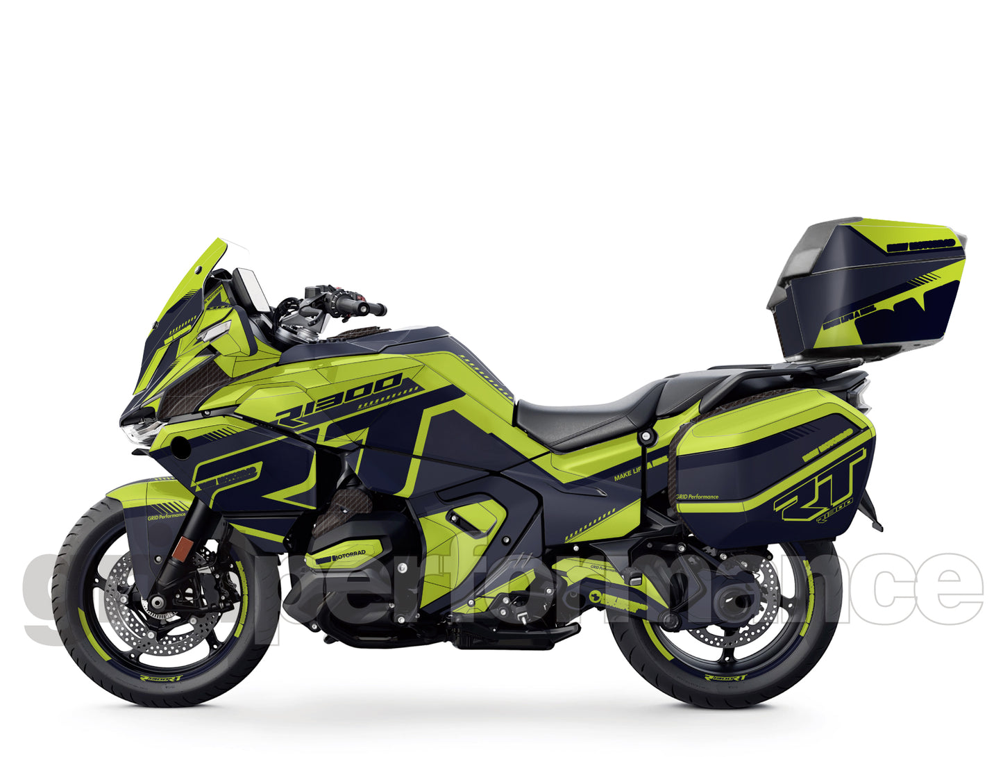 Motorcycle Fairing Decal Kit – For BMW R1300RT Touring Type (1-8.Gray Green)