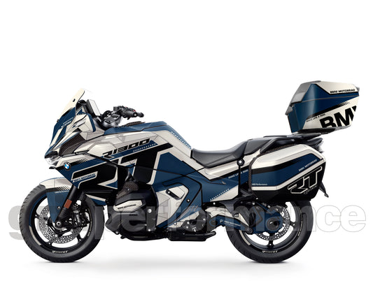 BMW R1300RT Custom Vinyl Graphic Decal Kit (1-9.Black Blue Beige)