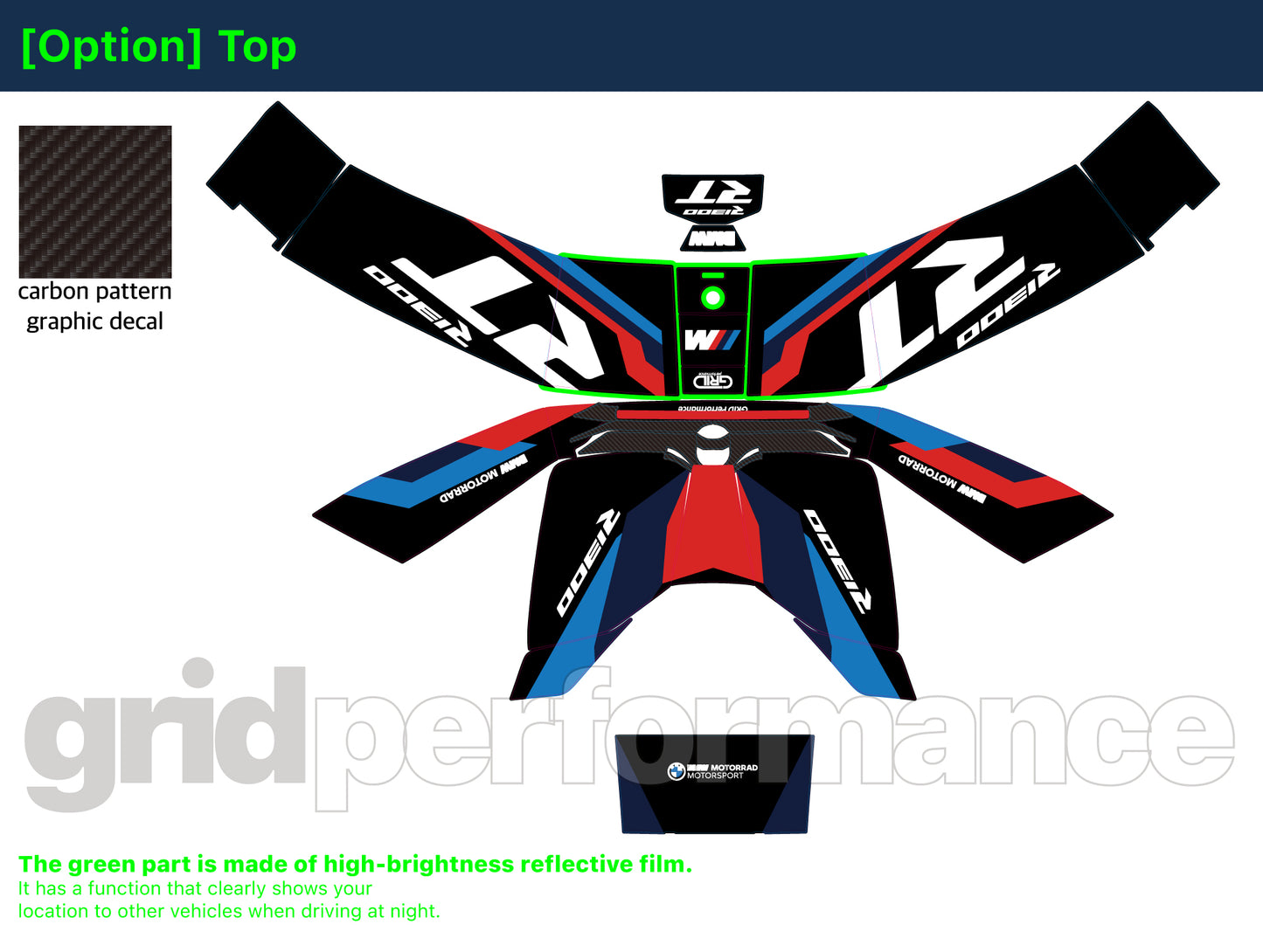 Motorcycle Fairing Decal Vinyl Sticker Kit – For BMW R1300RT Touring Type (2-1.M)