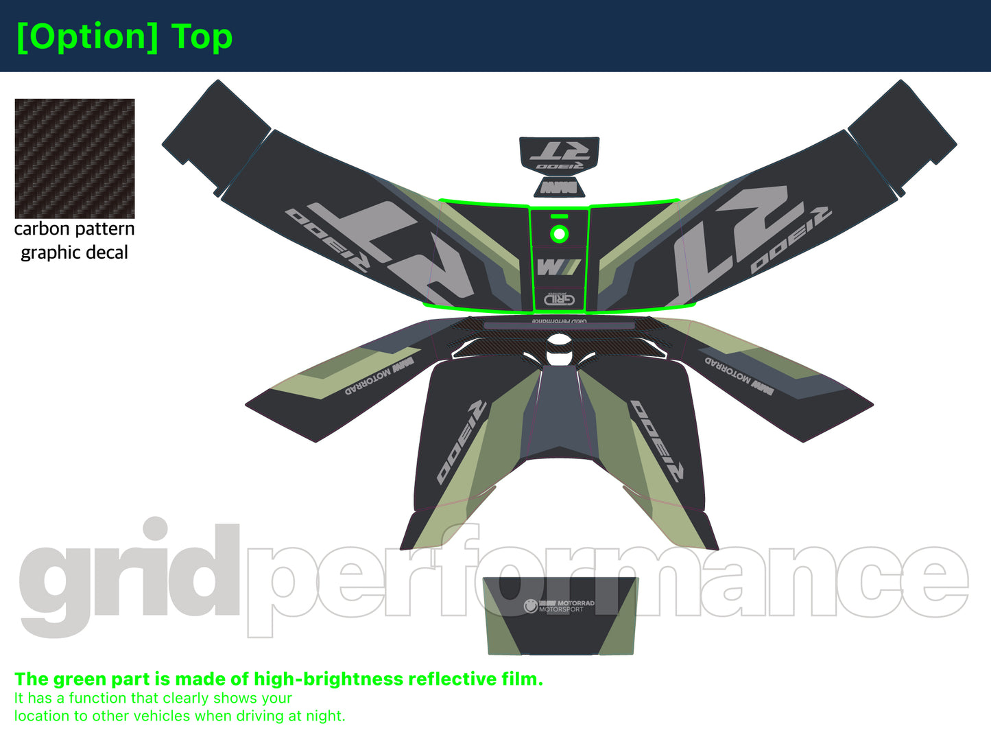 Motorcycle Fairing Decal Vinyl Sticker Kit – For BMW R1300RT Touring Type (2-3.M)