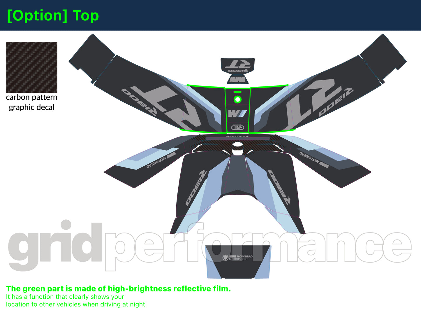 Motorcycle Fairing Decal Vinyl Sticker Kit – For BMW R1300RT Touring Type (2-4.M)