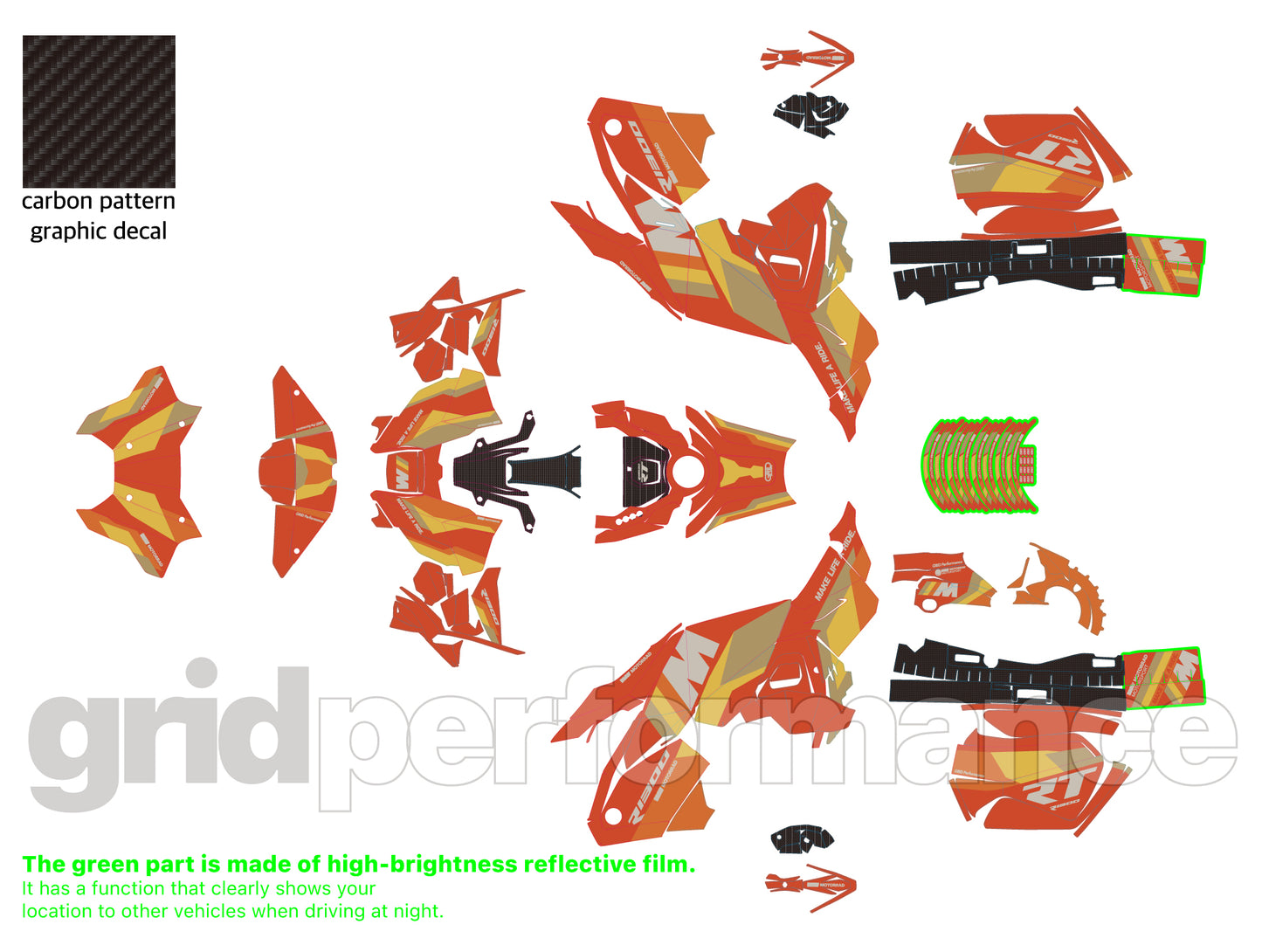 Motorcycle Fairing Decal Vinyl Sticker Kit – For BMW R1300RT Touring Type (2-5.M)